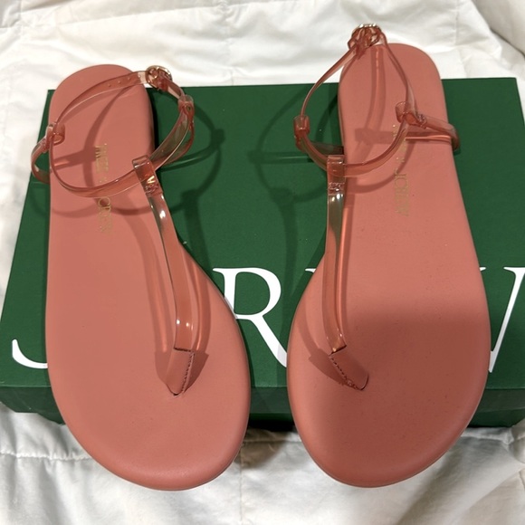 TKEES NEW Limited Edition * J. Crew Jelly sandals SZ 9 sun bleached Coral - Picture 9 of 12